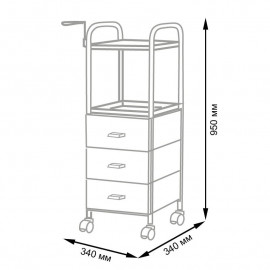 Тележка парикмахерская "Глорис-09" цветные ящики