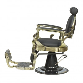 Кресло мужское барбер "Ричард" полированный каркас медного цвета