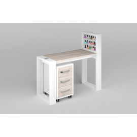 Маникюрный стол "Matrix" с подставкой для лаков и тумбой