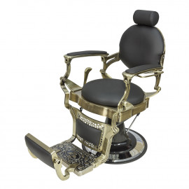Кресло мужское барбер "Ричард" полированный каркас медного цвета