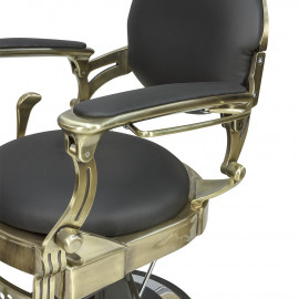 Кресло мужское барбер "Ричард" полированный каркас медного цвета