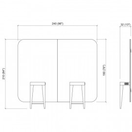 Зеркало парикмахерское "Madison Infinite 2P"