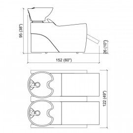 Парикмахерская мойка "Flatiron 2P Shiatsu"