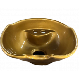 Парикмахерская глубокая раковина SUN&SPA "БРОСС" золотая + СЛИВ