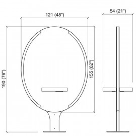 Зеркало парикмахерское "Pandora Wall LED"