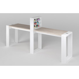 Двухместный маникюрный стол "Matrix" с подставкой для лаков